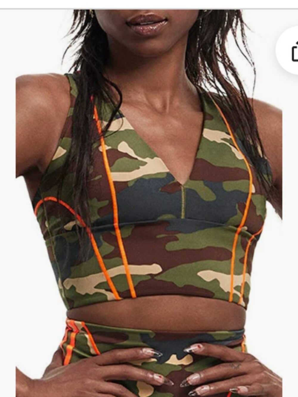 Ivy Park x Adidas Camo Triangle Sports Bra - L